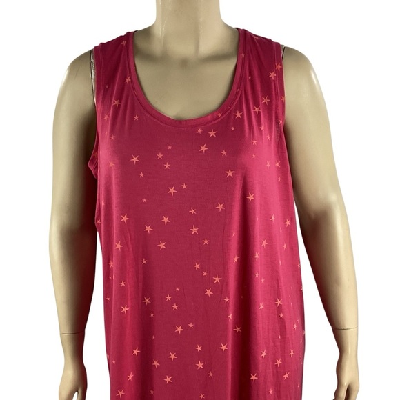 Wildfox Sleep Tank Dress Pink Stars Size XXL - Picture 2 of 7